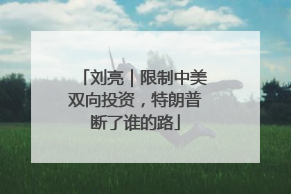 刘亮｜限制中美双向投资，特朗普断了谁的路