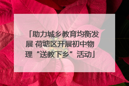 助力城乡教育均衡发展 荷塘区开展初中物理“送教下乡”活动