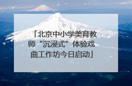 北京中小学美育教师“沉浸式”体验戏曲工作坊今日启动