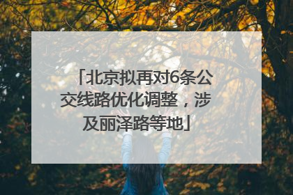 北京拟再对6条公交线路优化调整，涉及丽泽路等地