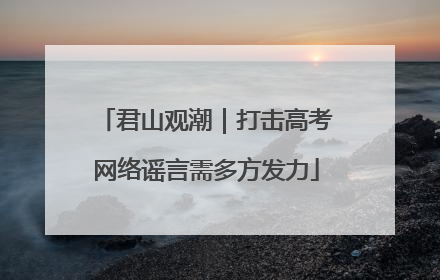 君山观潮｜打击高考网络谣言需多方发力