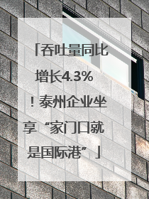 吞吐量同比增长4.3%！泰州企业坐享“家门口就是国际港”