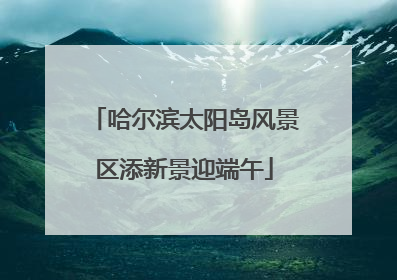 哈尔滨太阳岛风景区添新景迎端午