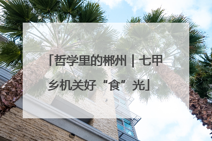 哲学里的郴州｜七甲乡机关好“食”光