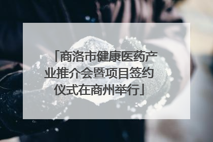 商洛市健康医药产业推介会暨项目签约仪式在商州举行