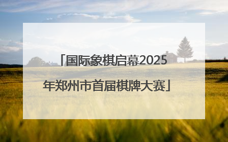 国际象棋启幕2025年郑州市首届棋牌大赛