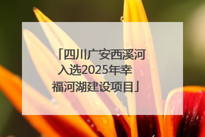 四川广安西溪河入选2025年幸福河湖建设项目