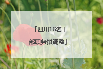 四川16名干部职务拟调整