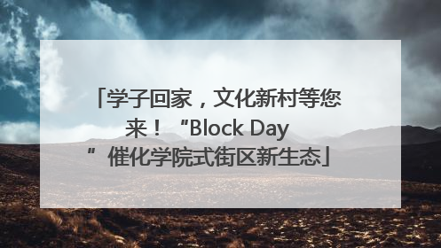 学子回家，文化新村等您来！“Block Day”催化学院式街区新生态