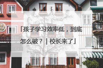孩子学习效率低，到底怎么破？｜校长来了