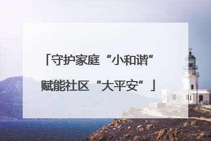 守护家庭“小和谐” 赋能社区“大平安”