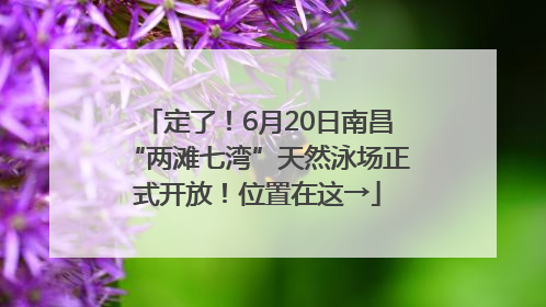 定了！6月20日南昌“两滩七湾”天然泳场正式开放！位置在这→