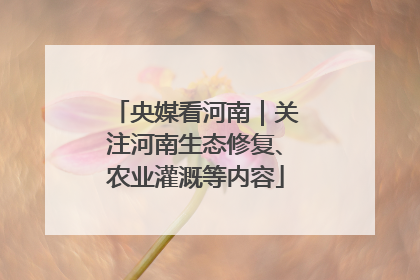 央媒看河南｜关注河南生态修复、农业灌溉等内容