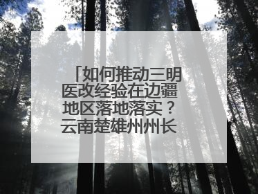 如何推动三明医改经验在边疆地区落地落实？云南楚雄州州长答红星新闻