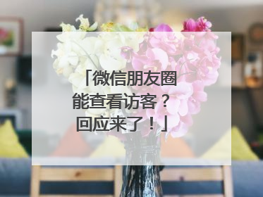 微信朋友圈能查看访客？回应来了！