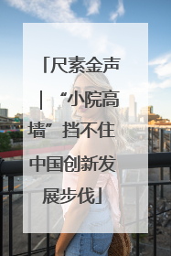 尺素金声｜“小院高墙”挡不住中国创新发展步伐