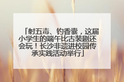 射五毒、钓香囊，这届小学生的端午比古装剧还会玩！长沙非遗进校园传承实践活动举行