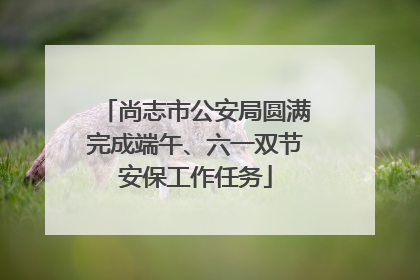 尚志市公安局圆满完成端午、六一双节安保工作任务