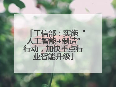 工信部：实施“人工智能+制造”行动，加快重点行业智能升级