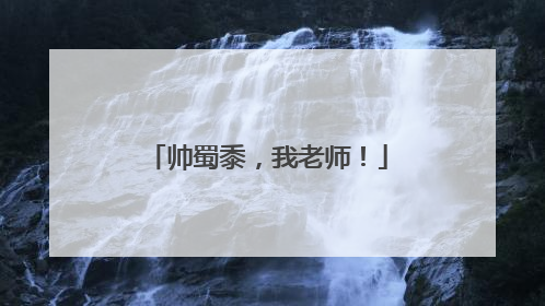 帅蜀黍，我老师！