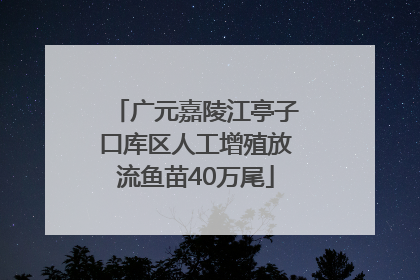 广元嘉陵江亭子口库区人工增殖放流鱼苗40万尾