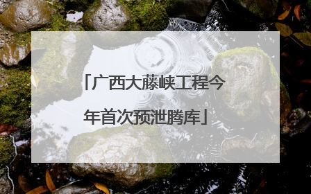 广西大藤峡工程今年首次预泄腾库