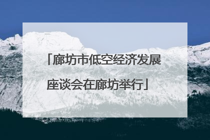 廊坊市低空经济发展座谈会在廊坊举行