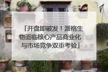 开盘即破发！派格生物面临核心产品商业化与市场竞争双重考验
