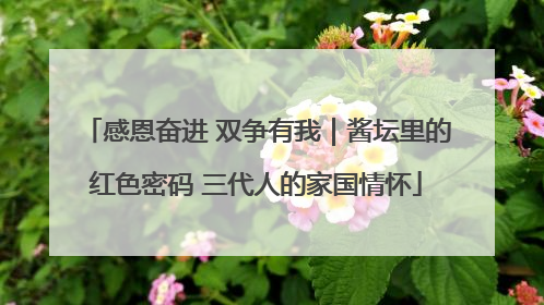 感恩奋进 双争有我｜酱坛里的红色密码 三代人的家国情怀