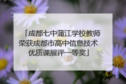 成都七中蒲江学校教师荣获成都市高中信息技术优质课展评一等奖
