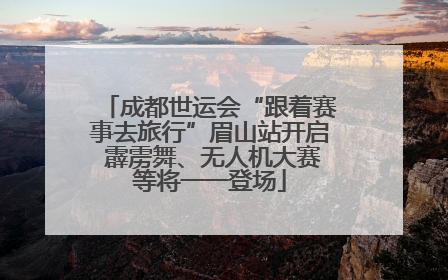 成都世运会“跟着赛事去旅行”眉山站开启 霹雳舞、无人机大赛等将一一登场