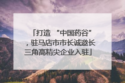 打造 “中国药谷”，驻马店市市长诚邀长三角高精尖企业入驻