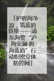 护碧海净浪，筑蓝盾铁壁——浦东海警“沪海安澜·碧海蓝盾”行动织密立体防控网