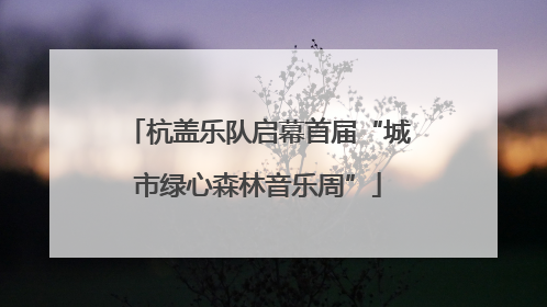 杭盖乐队启幕首届“城市绿心森林音乐周”
