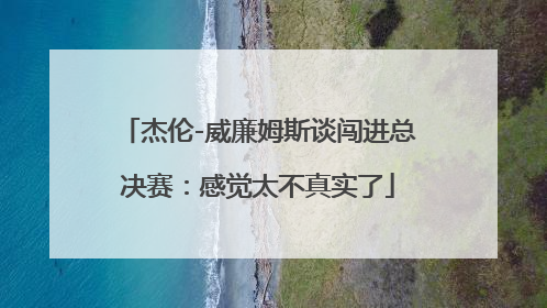 杰伦-威廉姆斯谈闯进总决赛：感觉太不真实了