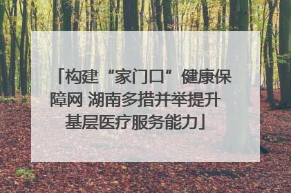 构建“家门口”健康保障网 湖南多措并举提升基层医疗服务能力