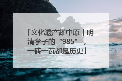 文化遗产耀中原｜明清学子的“985”，一砖一瓦都是历史
