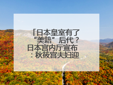 日本皇室有了“美籍”后代？日本宫内厅宣布：秋筱宫夫妇迎来首个孙辈