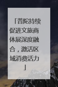 普陀持续促进文旅商体展深度融合，激活区域消费活力