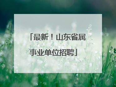 最新！山东省属事业单位招聘