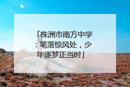 株洲市南方中学：笔落惊风处，少年逐梦正当时
