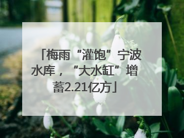 梅雨“灌饱”宁波水库，“大水缸”增蓄2.21亿方