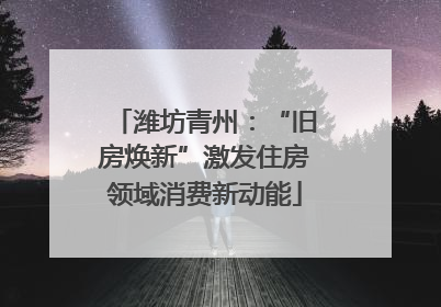 潍坊青州：“旧房焕新”激发住房领域消费新动能