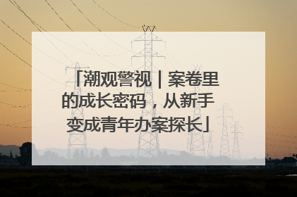 潮观警视｜案卷里的成长密码，从新手变成青年办案探长