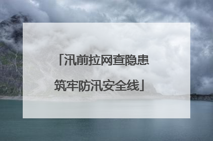 汛前拉网查隐患 筑牢防汛安全线