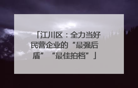 江川区：全力当好民营企业的“最强后盾”“最佳拍档”