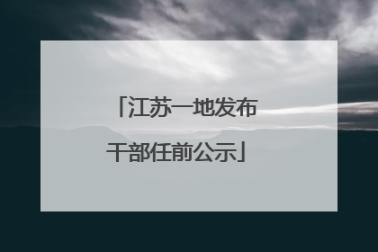 江苏一地发布干部任前公示