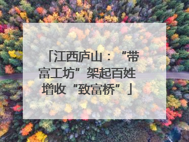 江西庐山：“带富工坊”架起百姓增收“致富桥”