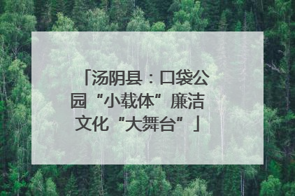 汤阴县：口袋公园“小载体”廉洁文化“大舞台”