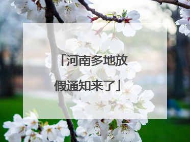 河南多地放假通知来了